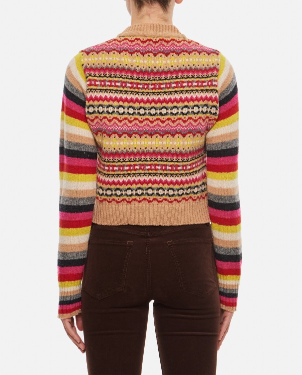 Shop Molly Goddard Charlie Lambswool Crewneck Sweater In Brown