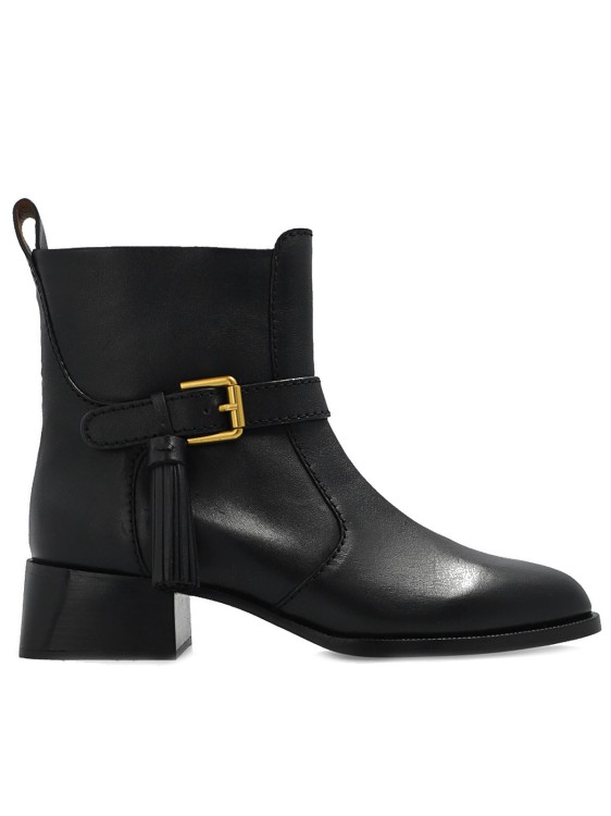 SEE BY CHLOÉ LORY LEATHER ANKLE BOOTS,9683c31b-fcb2-852c-df30-1120a92f976b
