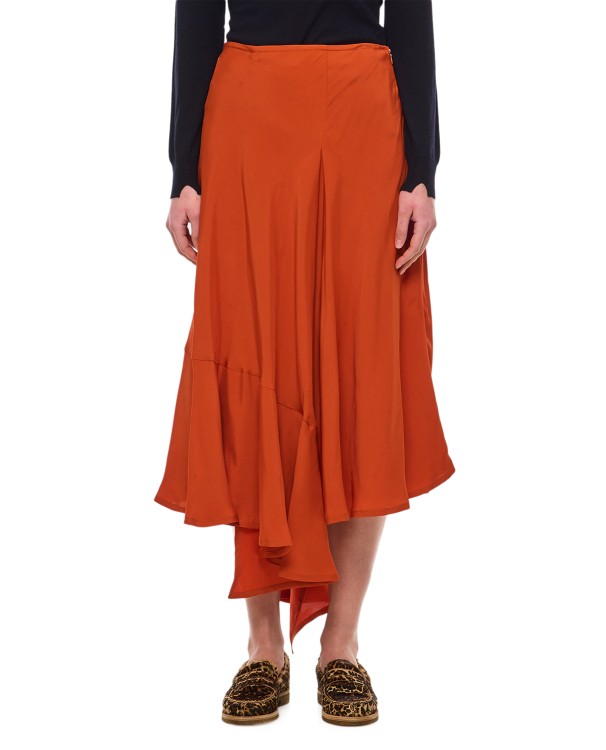 Colville Voulant Midi Skirt In Orange