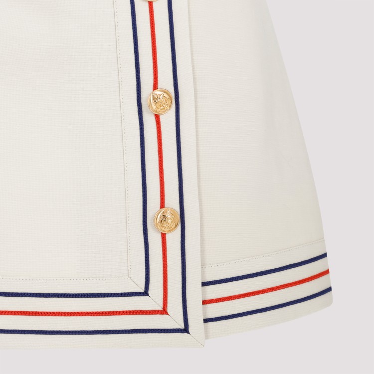 Shop Gucci Gardenia Mix Beige Cotton Skirt In Neutrals