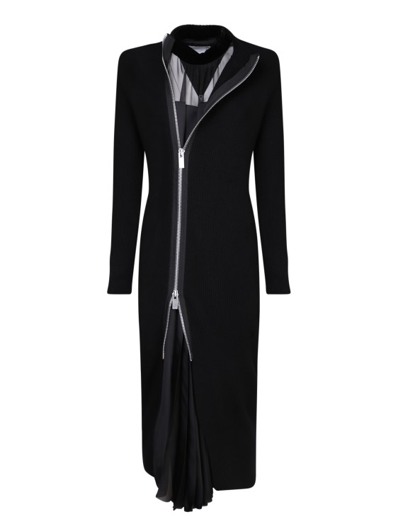 Shop Sacai Wool Dress In Black