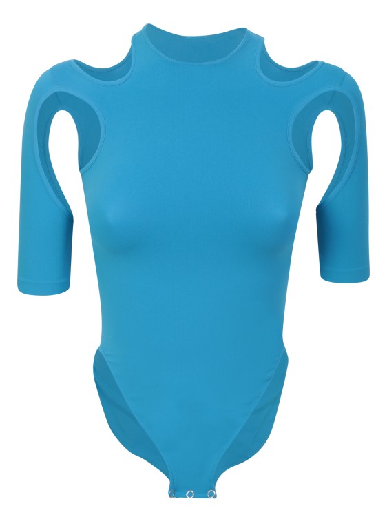 Andreädamo Andreadamo Jersey Bodysuit With Cut-out Details By Andreadamo In Blue