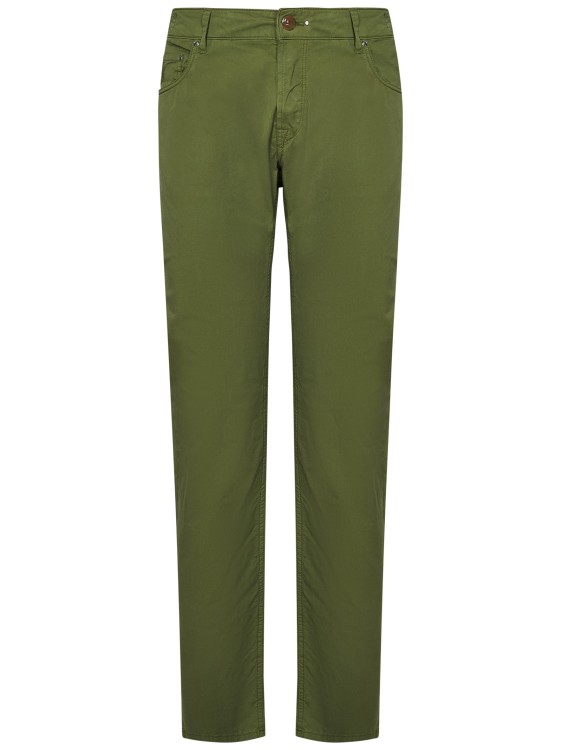 Handpicked Slim Fit Orvieto Trousers In Olive Green