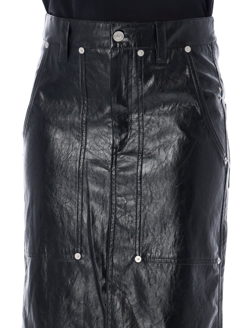 Isabel Marant Étoile Black Angele Faux-leather Midi Skirt In Black