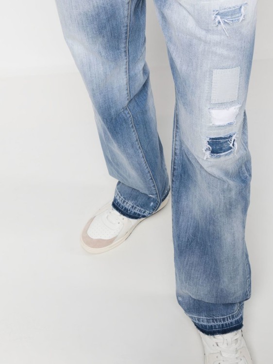 Shop Dsquared2 Low-rise Wide-leg Denim Jeans In Blue
