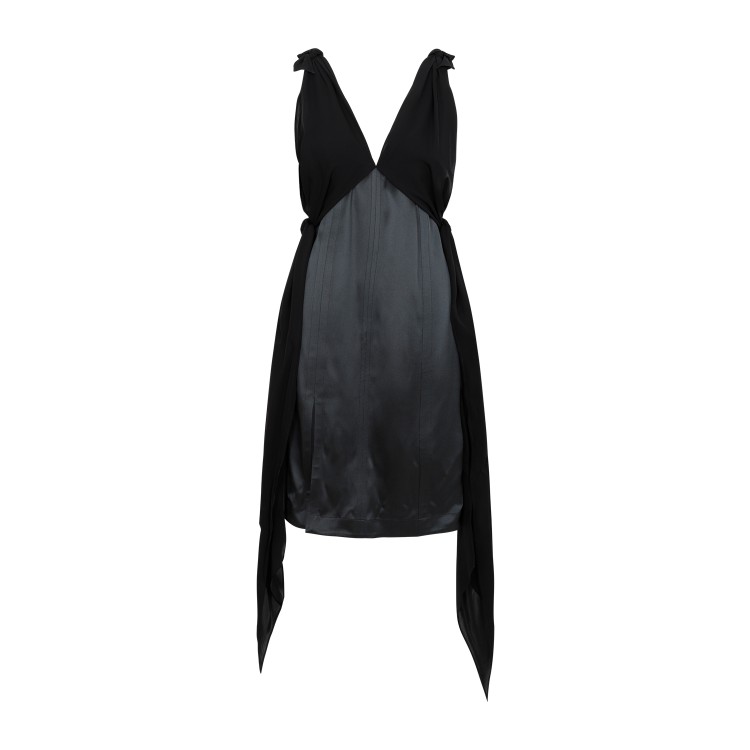 Shop Bottega Veneta Black Fluid Silk Midi Dress