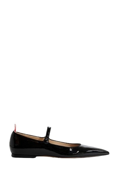 THOM BROWNE PATENT LEATHER POINTED THOM JOHN FLATS