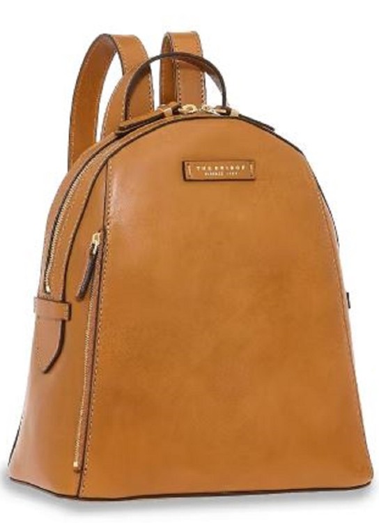 The Bridge Mustard Leather Backpack In Yellow