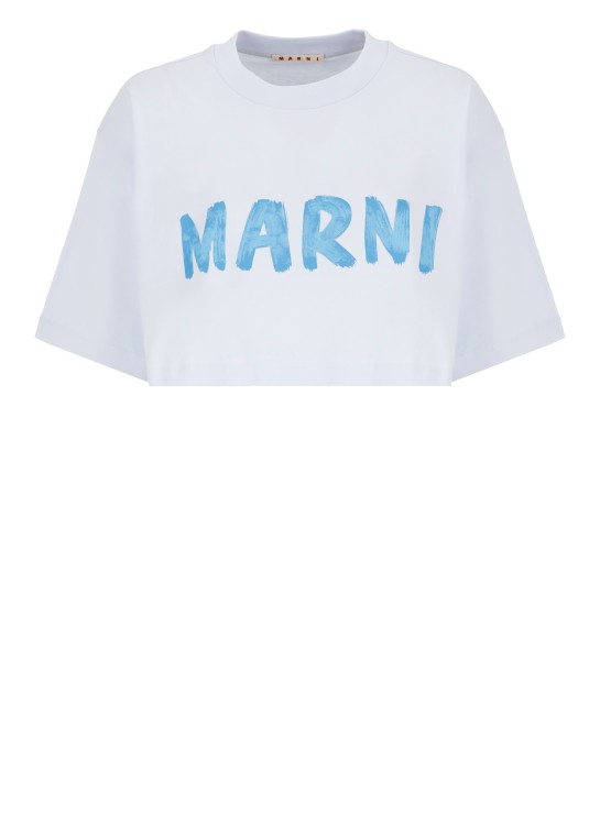Shop Marni T-shirt With Logo In Blue