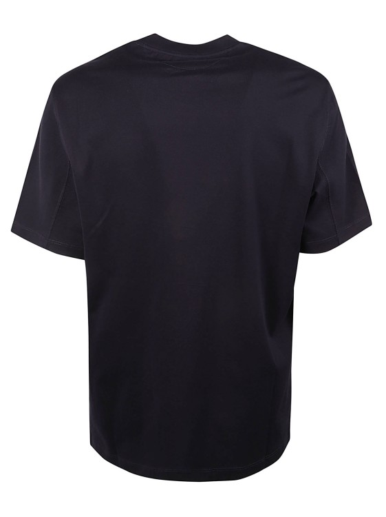 Brunello Cucinelli Navy Blue Crew Neck T-shirt In Black