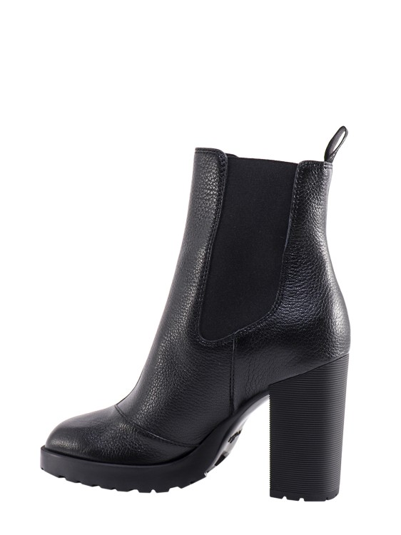Shop Hogan Leather Ankle Boots In Black