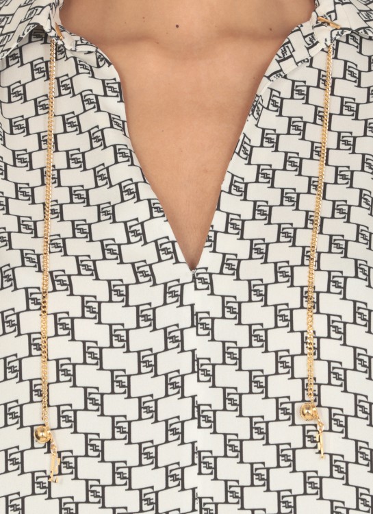 Shop Elisabetta Franchi Shirt With Monogram In White