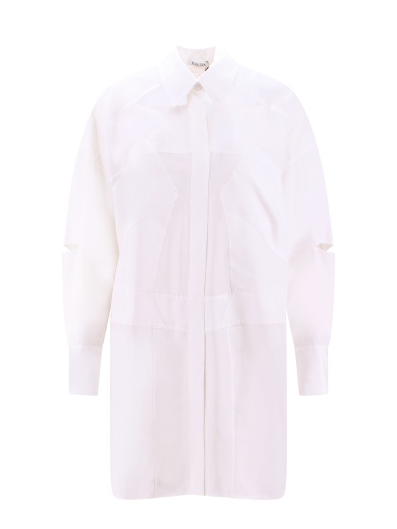 Shop Krizia Silk Chemisier Dress In White