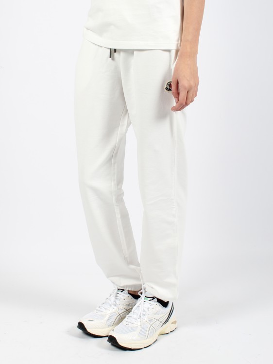 Shop Moncler Logo Trackpants In White
