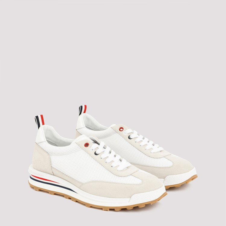 Shop Thom Browne White Textile Tech Runner Sneakers