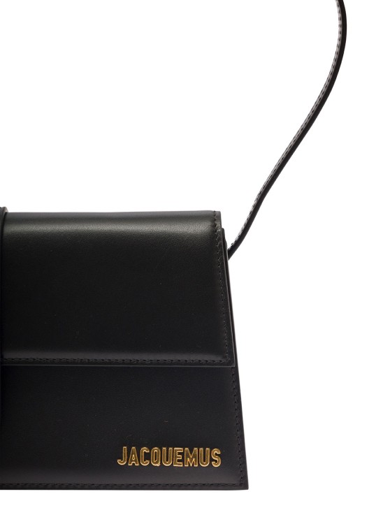 Shop Jacquemus Le Bambino Long' Black Handbag With Removable Shoulder Strap In Leather