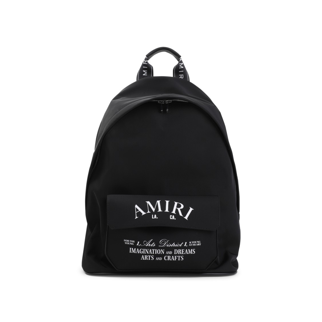 Amiri Black Backpack With Arts District Print In Tech Fabric Man In Black