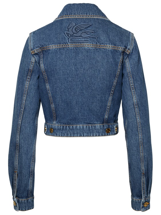 Shop Etro Blue Cotton Jacket
