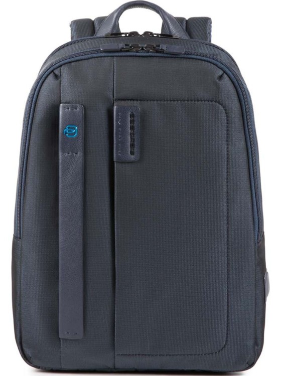 Piquadro Blue Padded Compartment Backpack In Grey