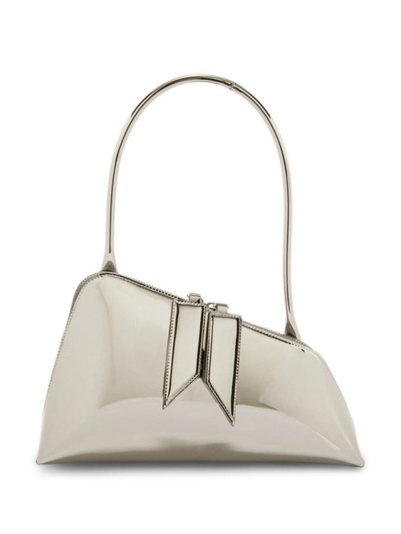 Shop Attico Silver-tone Faux Leather Bag