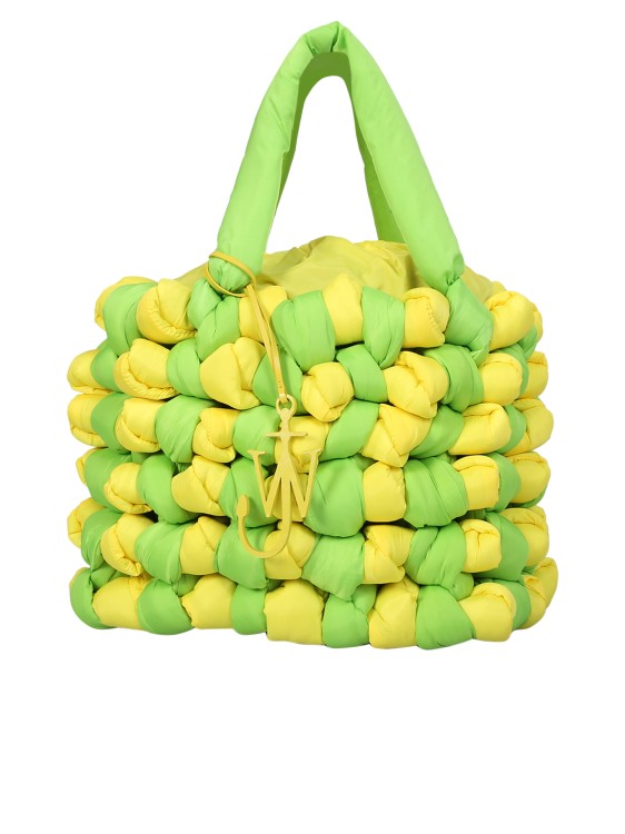 Shop Jw Anderson Large Knotted Lime Green/yellow Bag