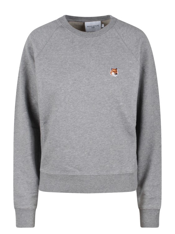 Shop Maison Kitsuné Fox Head Patch Regular Sweatshirt In Grey