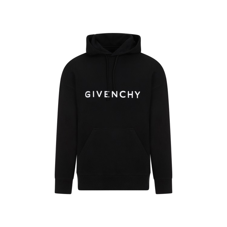 Shop Givenchy Slim Fit Black Cotton Hoodie