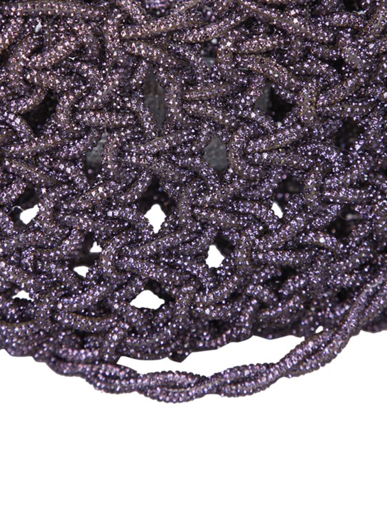 Shop Hibourama Lilac Metallic Knit Mini Bag In Purple