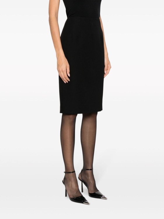 Shop Versace Wool-blend Pencil Midi Skirt In Black