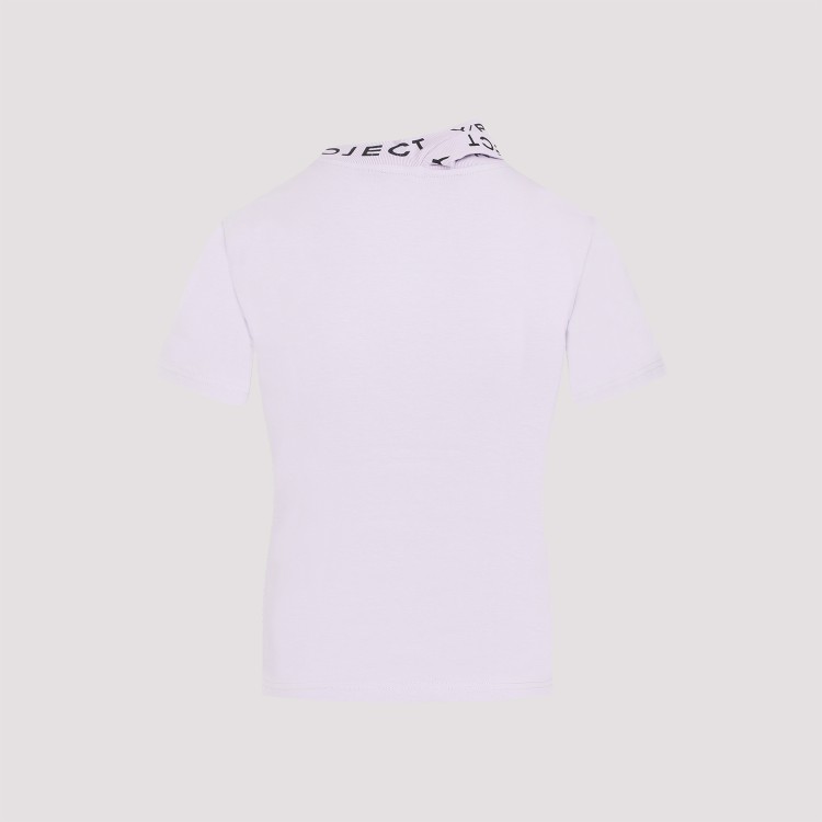 Shop Y/project Triple Collar Fitted Lilac Organic Cotton T-shirt In White