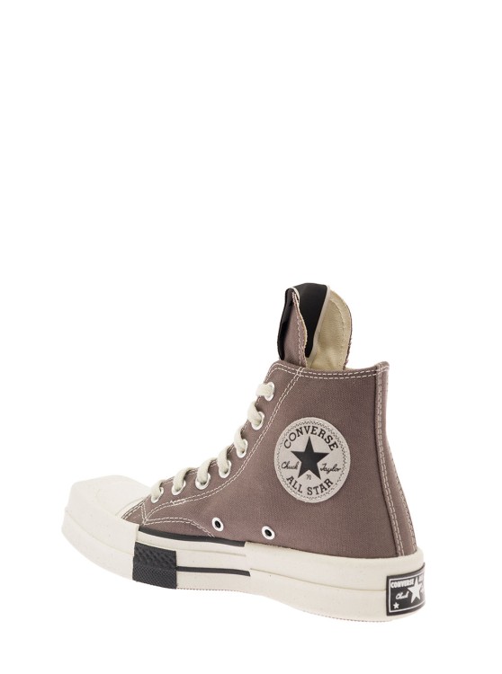 Shop Drkshdw Turbodrk' Dark Grey High-top Sneakers With Chunky Sole In Canvas In Neutrals
