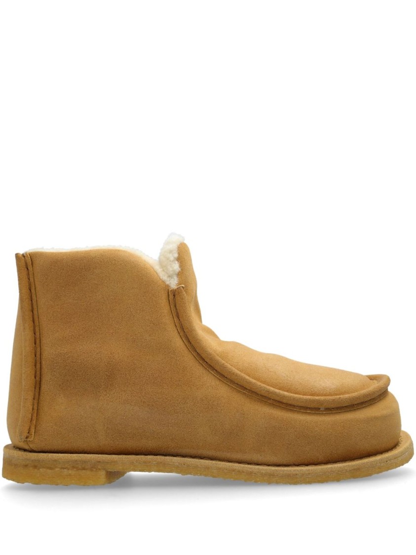 Jw Anderson Suede Ankle Boots In Brown