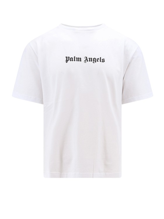 Shop Palm Angels Cotton T-shirt With Logo Print In White