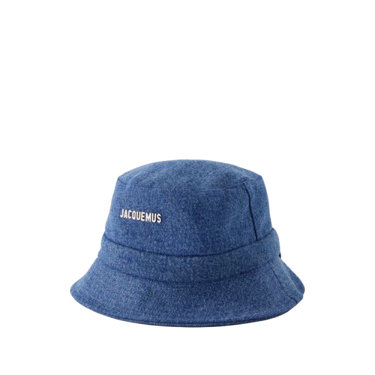 Shop Jacquemus Le Bob Gadjo Bucket Hat - Cotton - Blue