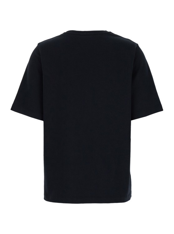 Shop Maison Kitsuné Black T-shirt With Logo Handwriting Print In Cotton