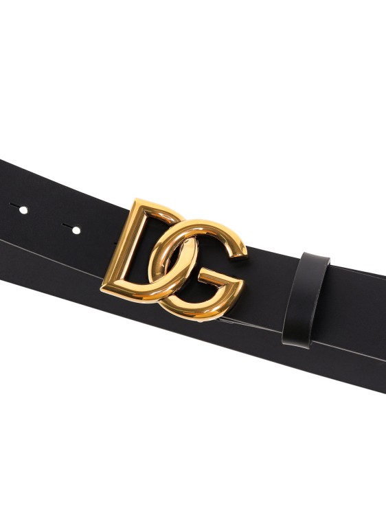 Shop Dolce & Gabbana Leather Logoed Belt In Black