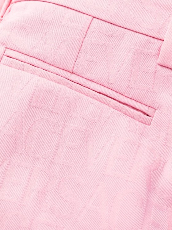 Shop Versace Pink Allover Jacquard Pants
