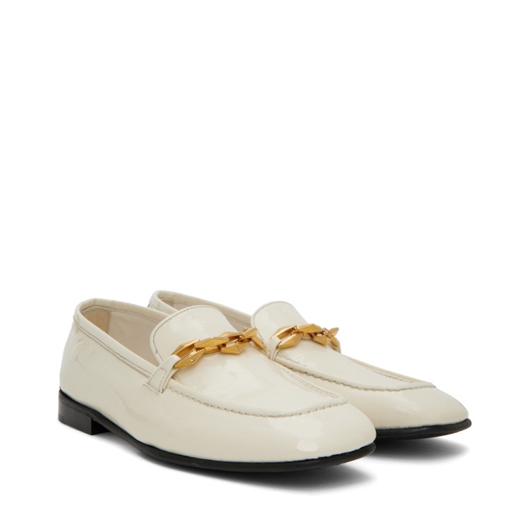 Jimmy Choo Patent-leather Diamond Tilda Loafers In White