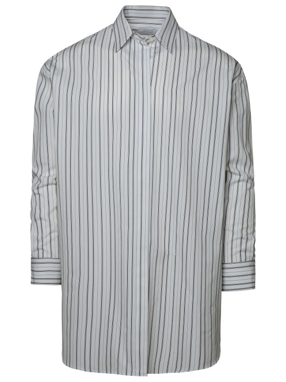 Shop Off-white Zip Stripe Shirt In Grey