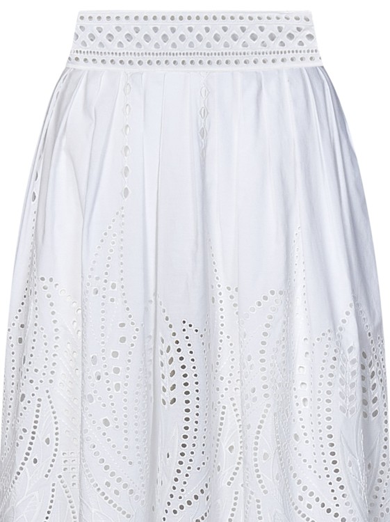 Shop Alberta Ferretti Long White See-through Skirt