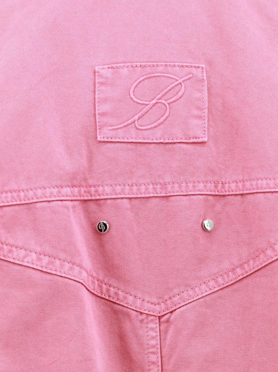 Shop Blumarine Padded Canvas Jacket In Pink