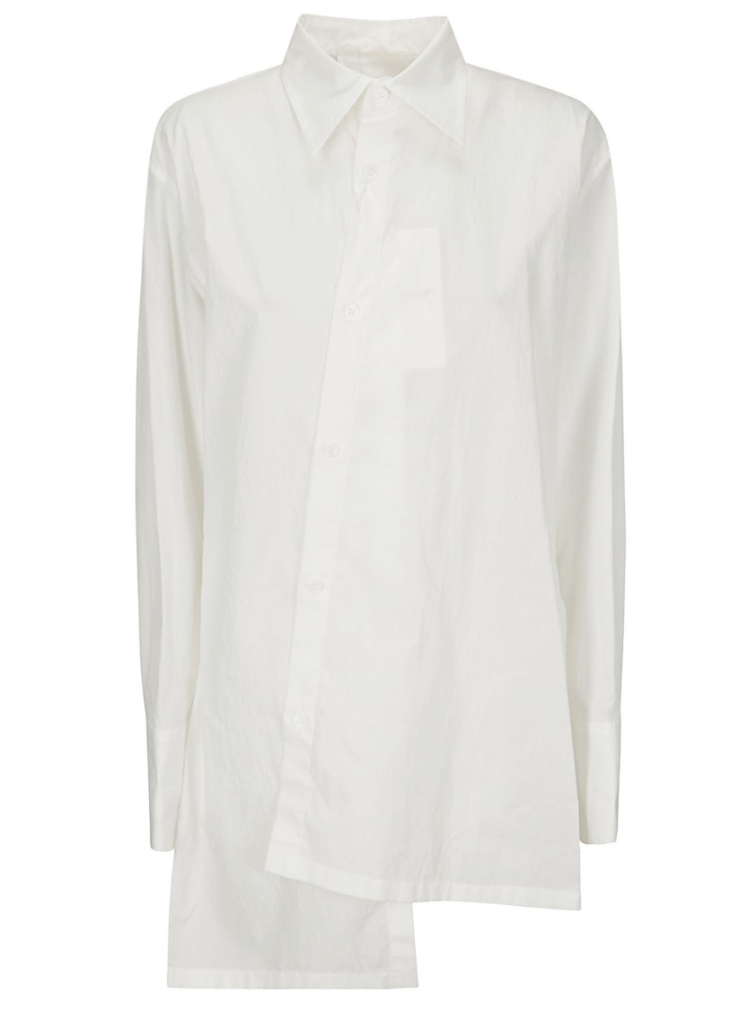 Yohji Yamamoto R-asymmetric Flare Blouse In White