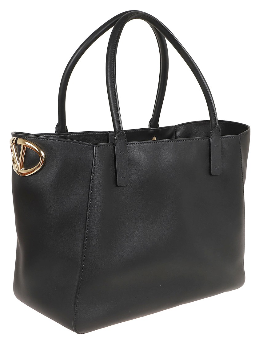 Valentino Small Tote Vlogo Side In Black