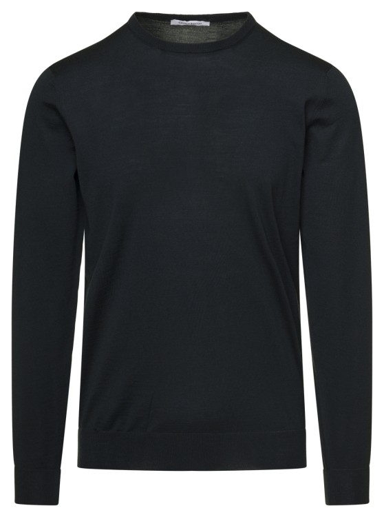 Gaudenzi Dark Green Crewneck Sweater With Long Sleeves In Cashmere In Black