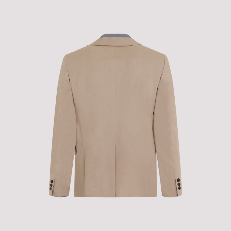 Shop Comme Des Garçons Gray And Beige Layered Wool Jacket In Brown