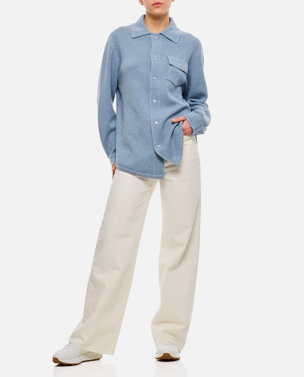 Shop Barrie Cashmere Overshirt In Blue