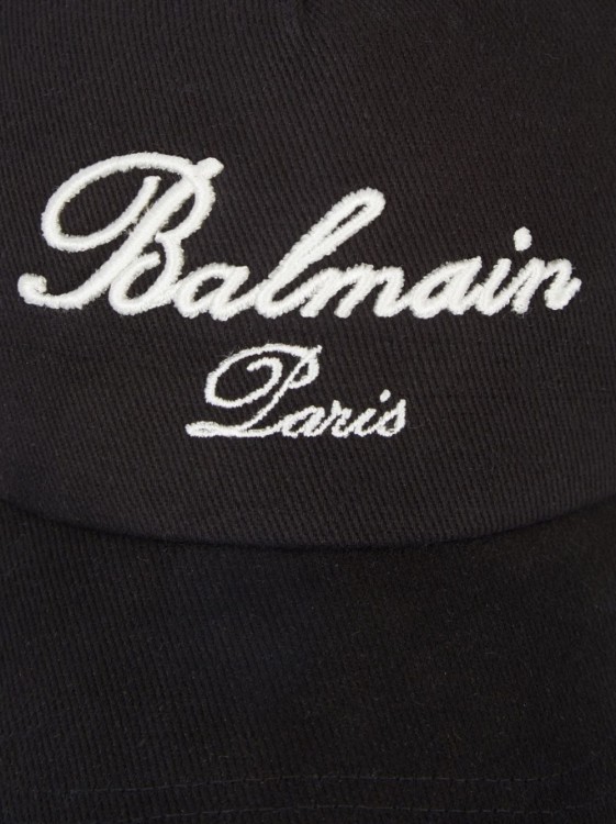 Shop Balmain Black Signature Cap