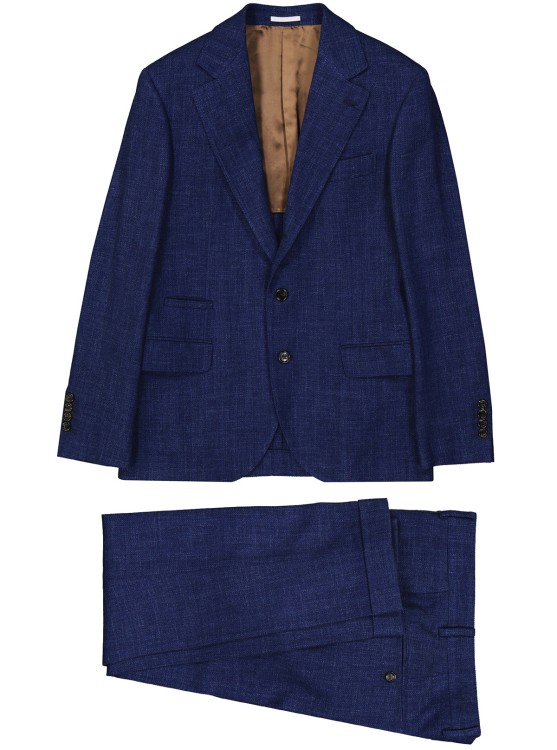 Shop Brunello Cucinelli Blue Wool Suit In Black