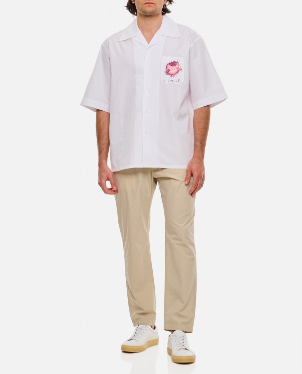 Shop Marni Cotton Bowling Shirt In White