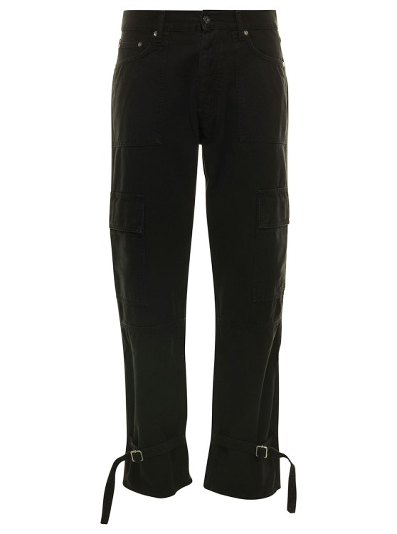 Shop Off-white Black Cargo Pants With Adjustable Buckles In Cotton